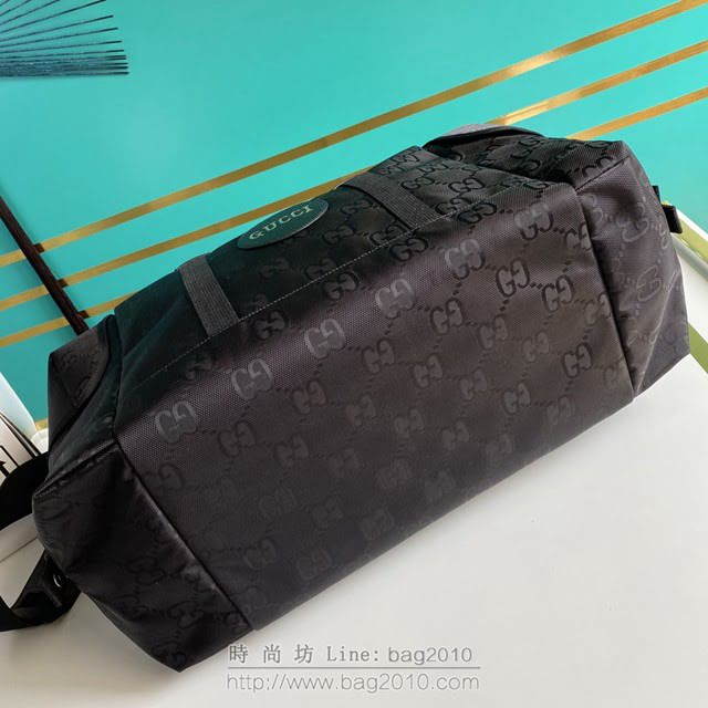 Gucci古馳包包 G家新款旅行包 款號:630350 古奇男士手提肩背黑色帆布旅行袋  gdj1361